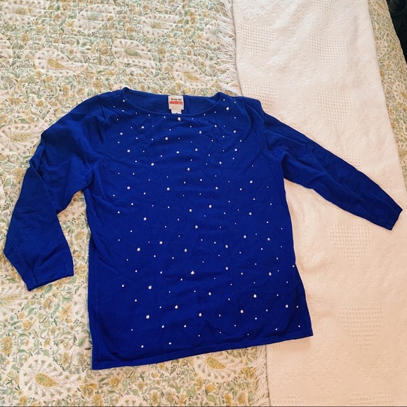 Ruby Rd. royal blue sequined sweater - Picture 1 of 4